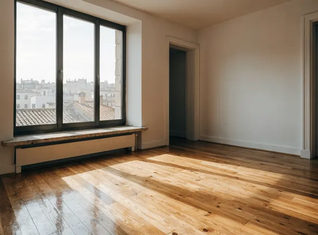 Stanza vuota e luminosa dopo il completamento dello sgombero